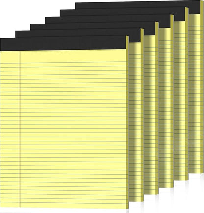 6 Pack Legal Pads 8.5" x 11" College Ruled Yellow Note Pads 8.5 x 11 Inch by Nichela