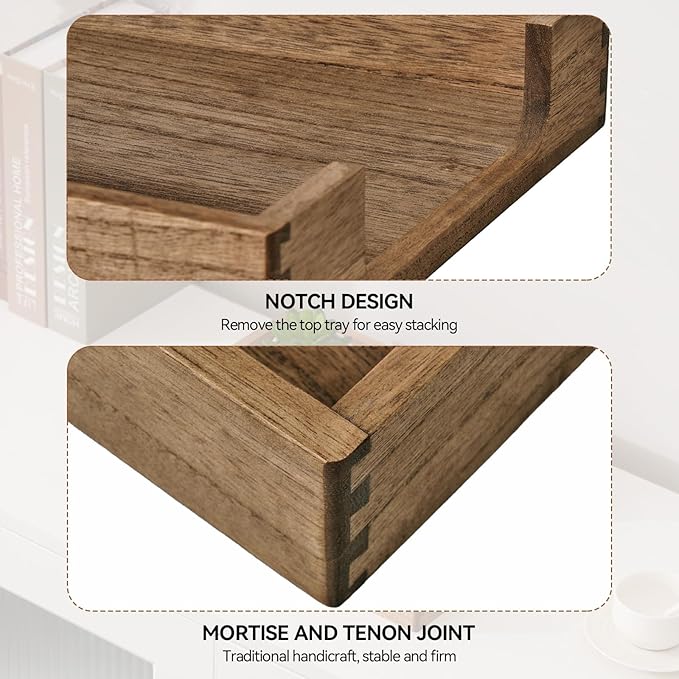 Kirigen Wood Letter-Size Tray Single-Tier- Wooden Tones Collection Front-Load - Image 3
