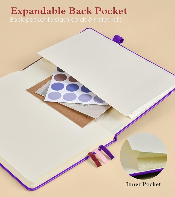 PAIBAS Blank Journal Notebook for Women Men, 160 Pages, A5 Hardcover Sketchbook - Image 6