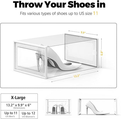 SEE SPRING X-Large Shoe Storage Box Fit Size 11, Space Saving Foldable Shoe - Image 5