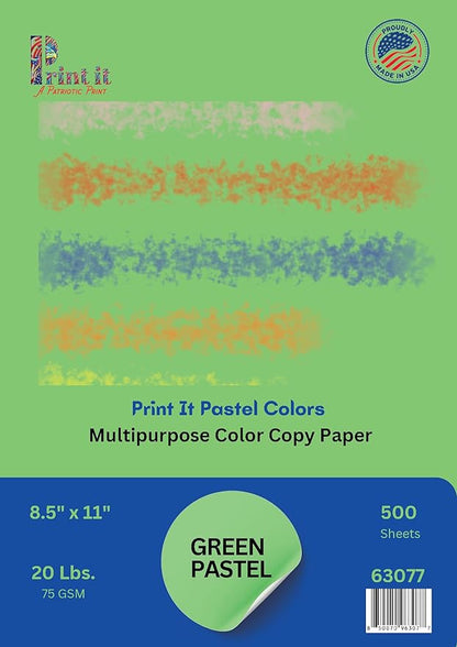 PrintIt Colors Multipurpose Paper, 20 lbs., 8.5" x 11", 500 Sheets/Ream – by Unknown