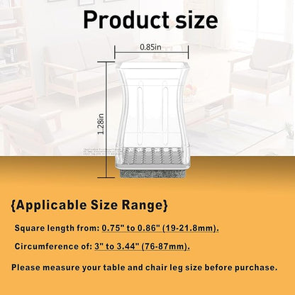 Square Chair Leg Protectors for Hardwood Floors - Image 2