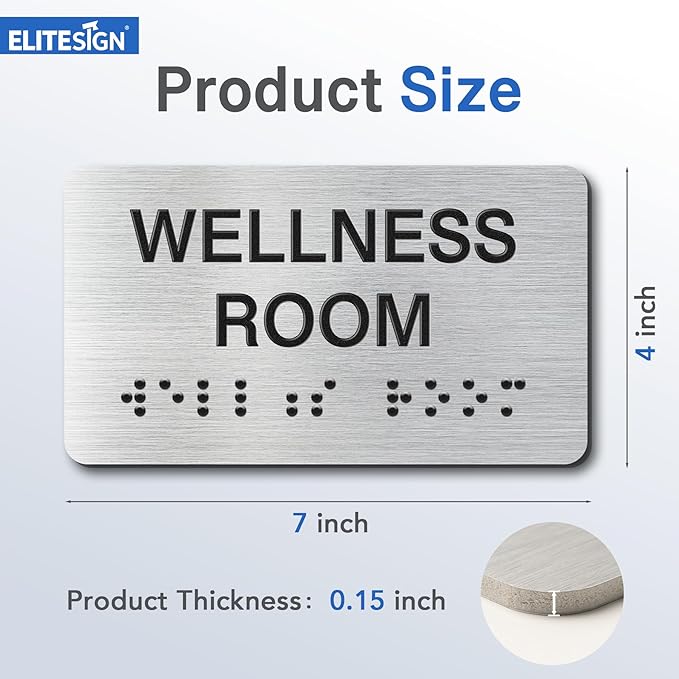 Conference Room Signs with Raised Text & Grade 2 Braille, Brushed - Image 4
