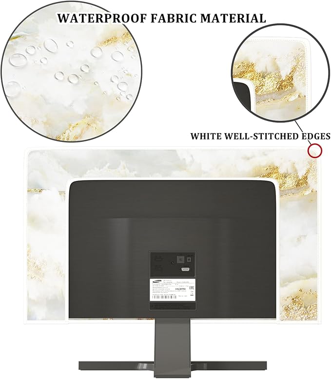 Baocicco White Gold Computer Monitor Cover - Image 3