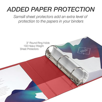 Samsill 3 Inch 3 Ring Binders, Made in USA, Economy Round Ring, 550 Sheet - Image 7