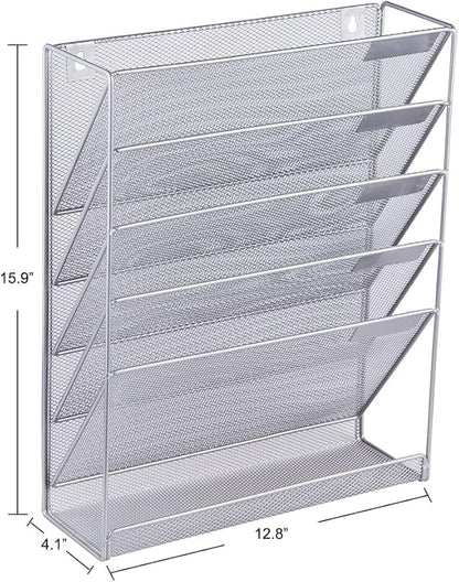 EASEPRES Desk File Organizer Mesh 6-Tier, Hanging Wall Mount Document - Image 7