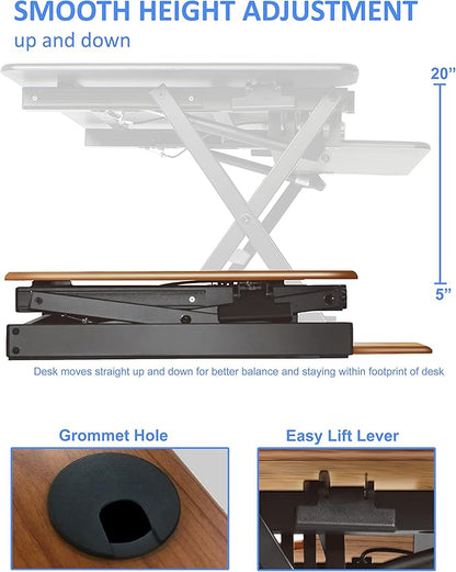 Rocelco 40" Large Height Adjustable Standing Desk Converter - Image 3