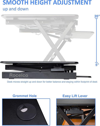Rocelco 40" Large Height Adjustable Standing Desk BUNDLE - Image 6
