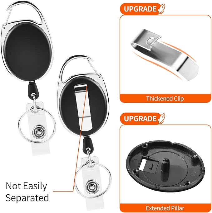 2 Pack ID Badge Holder, Badge Holder Retractable Clip - Image 2
