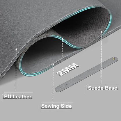 BLESWIN Large Desk Pad, 47.2" x 17", Leather Desk Mat Protector, Waterproof - Image 2