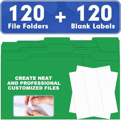 File Folder, HERKKA 120 Pack 1/3 Cut Tab File Folders, File Folders Great - Image 5