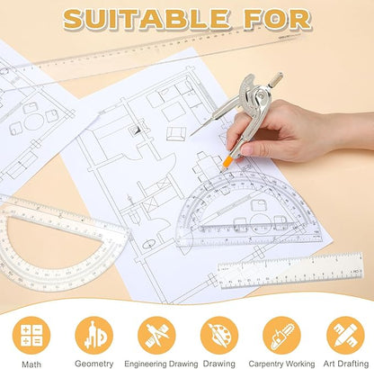20 Pieces Geometry Math Set Compass - Image 4