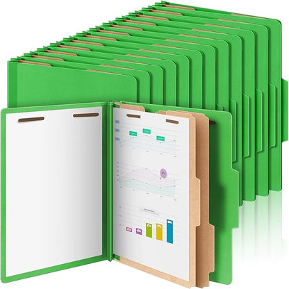 Skyygemm 60 Pcs Classification Folders Letter Size, 2 Divider Pressboard File by Skyygemm