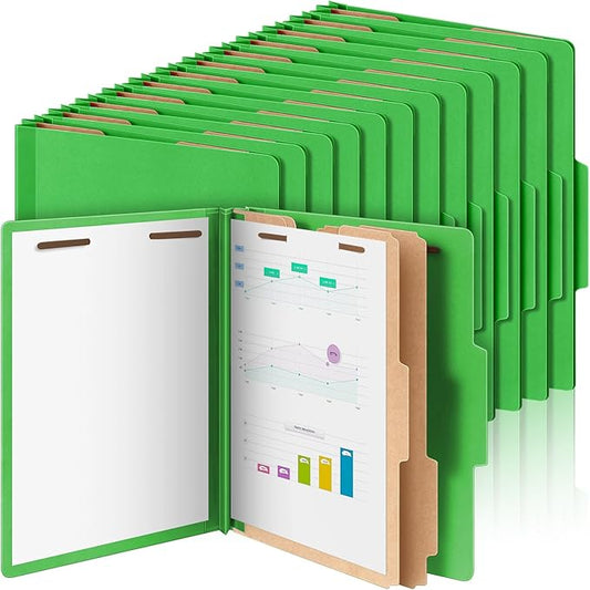Skyygemm 60 Pcs Classification Folders Letter Size, 2 Divider Pressboard File by Skyygemm