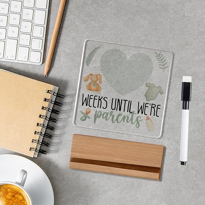 Baby Announcement Gifts for New Parents, Funny Baby Countdown Weeks Acrylic Sign - Image 4