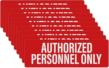 Anobell 10 Pack Authorized Personnel Only Sign Self Adhesive 9 × 3 Inch by Anobell