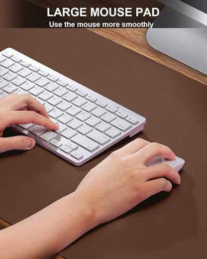 Large Leather Desk Pad Protector, Office Mat, Mouse Pad, Non-Slip Blotter - Image 3