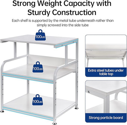 Fannova White Printer Stand, 23.6 x18.9 x 30 Inches Big Size Printer Table - Image 3