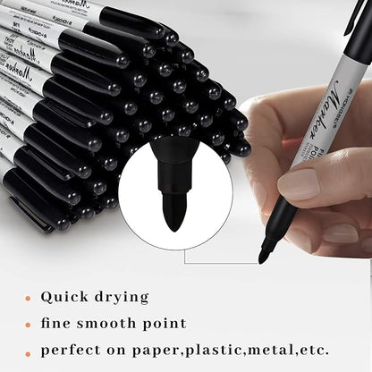 Thenshop 160 Pack Black Permanent Markers Bulk - Image 2