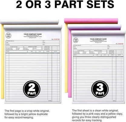 Custom Invoice Book with Logo 50 Set Personalized Receipt Books Customized - Image 3