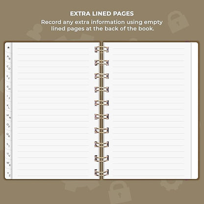 Clever Fox Password Book Spiral – Mini Internet Address & Password Organizer - Image 6