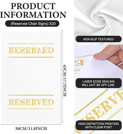 20 Pcs Reserved Chair Signs Cloth Church Placeholder Reserved Pew Signs Chair - Image 2