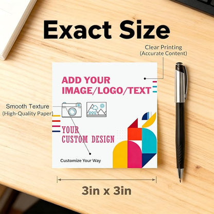 Personalized Sticky Notes Bulk 3-500 Pack – 3"x3" Custom Notepads Promotional - Image 4