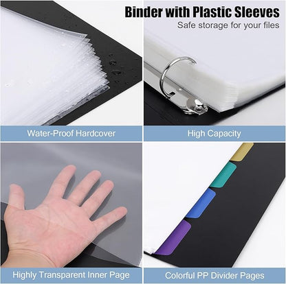 Uquelic 80-Pocket Binder with Plastic Sleeves - Image 3