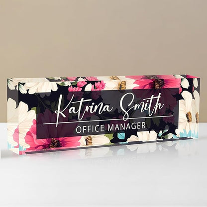 Personalized Name Plate for Desk, Custom Desk Name Plate, Acrylic Name Plate by EOBIBIFUN