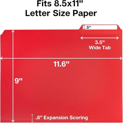 Dunwell Plastic Colored File Folders, 1/3 Tab Filing Folders - Image 5