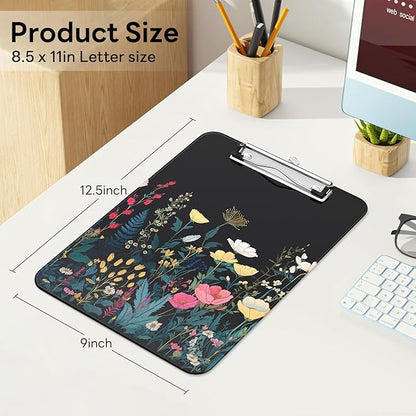 Luminzo Plastic Cute Clipboard Low-Profile Metal Clip, A4 Letter Size 9 x 12.5 - Image 2