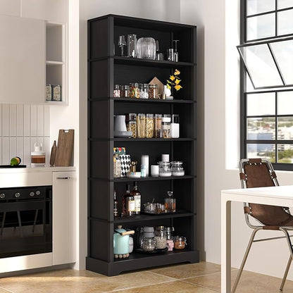 TVU 6-Tier Wooden Bookshelf, 77.2" Tall Farmhouse Style Open Bookcase, 31.5" W - Image 7