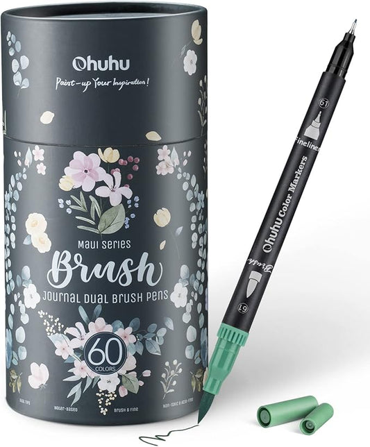 Ohuhu Markers for Adult Coloring Books No bleeding 60 Colors Coloring Markers by Ohuhu