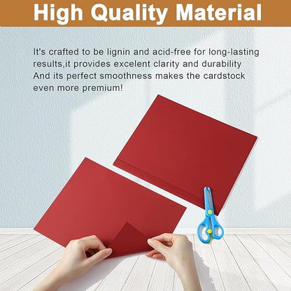 Silunkia 100 Sheets Christmas Red Cardstock 8.5 x 11 Scrapbooking Paper - Image 4