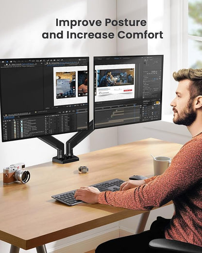 ErGear Dual Monitor Stand up to 33 inches Screen, Load-Bearing Max 22 lbs Each - Image 7