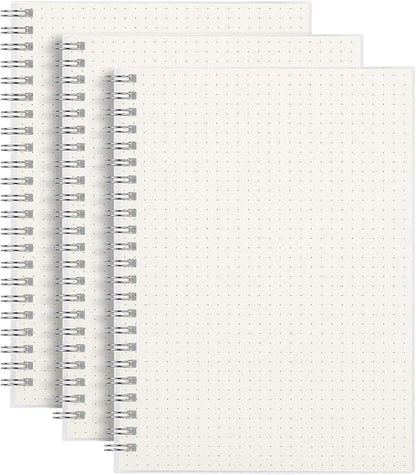 AHGXG Dotted Journals Spiral Notebook 3 Pack, A5 Bullet Dot Grid Journal by AHGXG