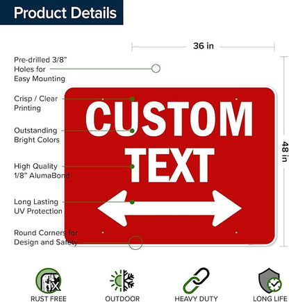 Custom Arrow, Custom Directional Sign, Two way Arrow, 36x48 Inches, Rust Free - Image 6