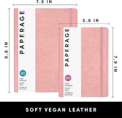 PAPERAGE Softcover Lined Journal Notebook, 176 Pages, Large B5 College Ruled - Image 2