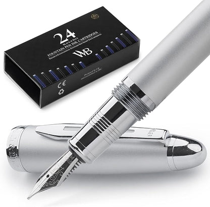 Wordsworth & Black Majesti Fountain Pen-, Luxury Case, 24K Gold Finish; 18K by WordsworthBlack