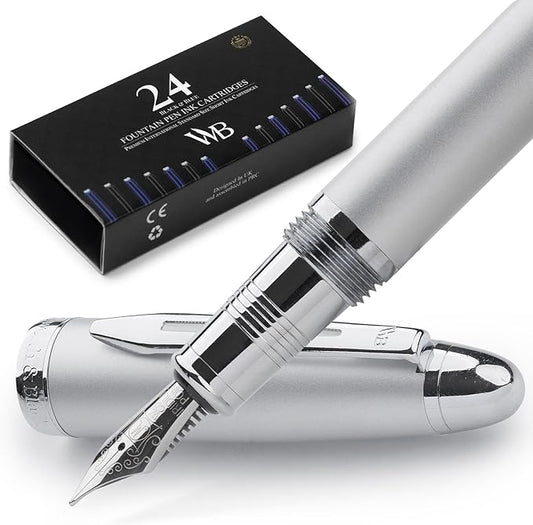 Wordsworth & Black Majesti Fountain Pen-, Luxury Case, 24K Gold Finish; 18K by WordsworthBlack