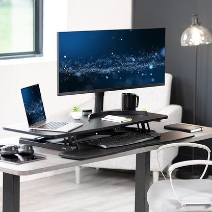 VIVO 42 inch Desk Converter, K Series, Height Adjustable Sit to Stand Riser - Image 8