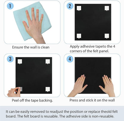 Smarpau Large Cork Board for Walls, 12 Pack Square Bulletin Board, Felt Wall - Image 7
