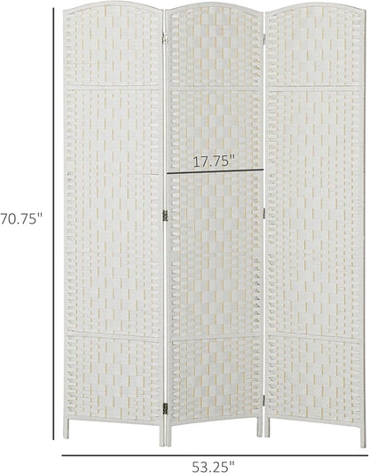 HOMCOM Room Divider, 3 Panel Folding Privacy Screen, 6FT Tall Portable Wicker - Image 7