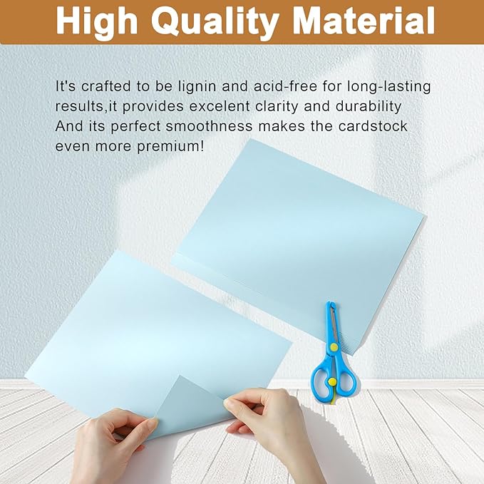 Silunkia 100 Sheets Blue Shimmer Cardstock 8.5 x 11 Certificate Paper, 75lb - Image 4