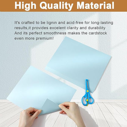 Silunkia 40 Sheets Blue Shimmer Cardstock 8.5 x 11 Metallic Paper, 75lb light - Image 4