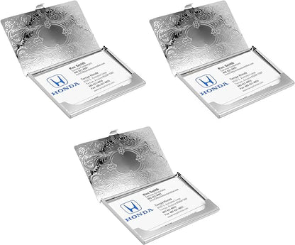 Stephanie Imports Set of 3 Slim & Minimalist Metal Business Card Holder Unisex - Image 3