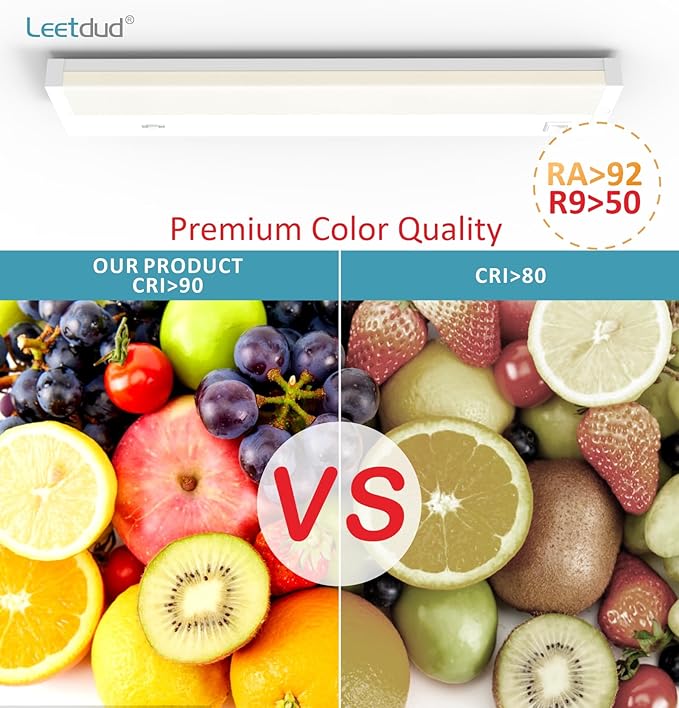 Leetdud LED Under Cabinet Lighting Hardwired or Plug in, 18 Inch 9W, Dimmable 5 - Image 8