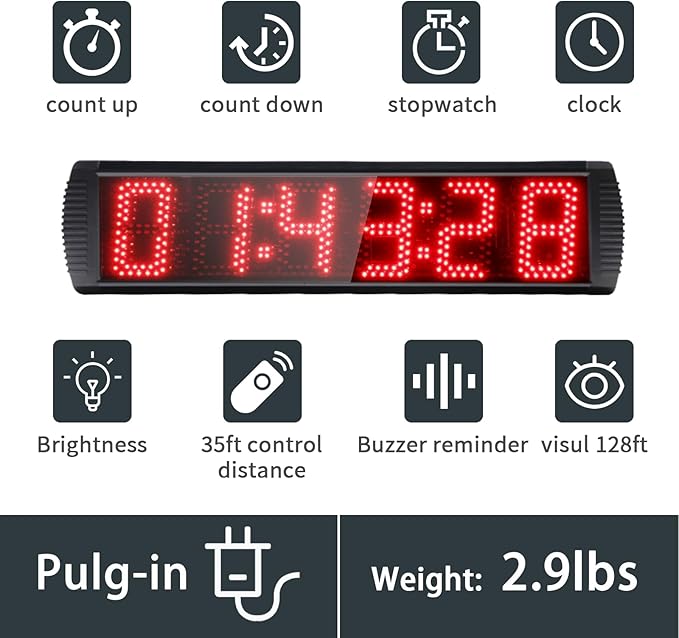 Portable 5'' High 6 Digits LED Race Clock - Image 3