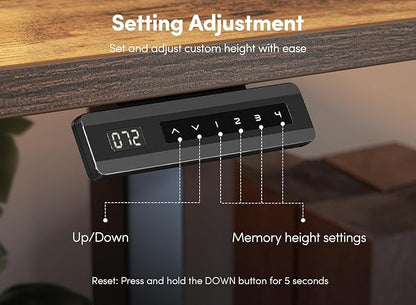 FEZIBO 63 x 28 Inch Deeper Height Adjustable Electric Standing Desk - Image 5