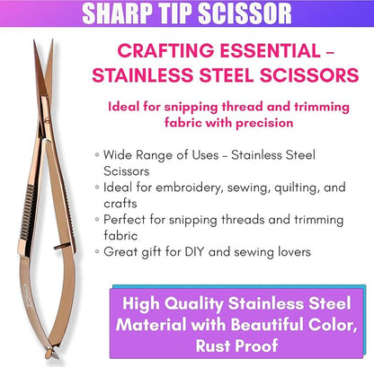Cross Edge Spring Scissors 5 Inch straight Stainless Steel Precision Eyebrow & - Image 9